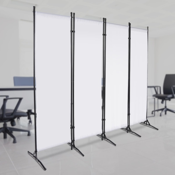Paravent de séparation pliant 200*170 cm, adapté au salon, à la chambre, au bureau (blanc)