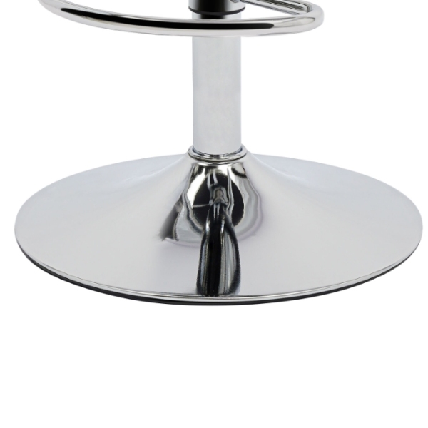 Chaise de bar élévatrice pivotante à 360°, chaise de bar - blanc - pieds argentés, capacité de charge maximale 150 kg