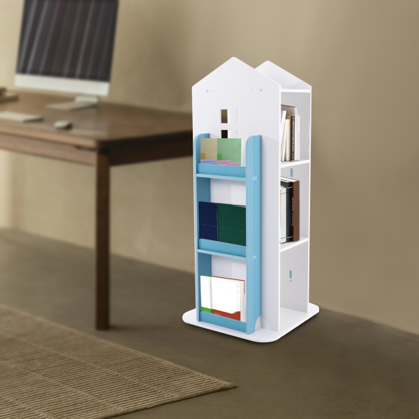 Bibliothèque rotative à 360° CNCEST, bibliothèque pour enfants, bibliothèque d'angle rotative pour enfants