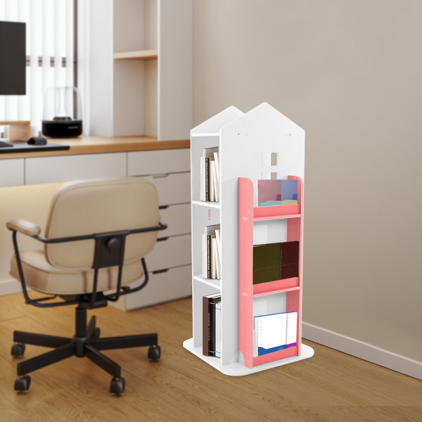 Bibliothèque rotative à 360° CNCEST, bibliothèque pour enfants, bibliothèque d'angle rotative pour enfants