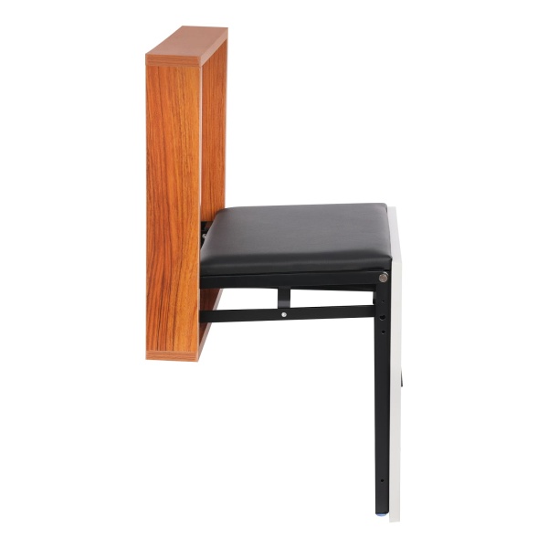 Tabouret mural pliable, tabouret à langer, chaise pliante ultra fine - Noir, blanc et bois