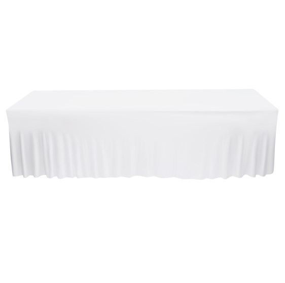 2 pièces nappe rectangulaire à volants jupes de Table couverture pour fête de mariage Banquet nappe salle à manger blanc