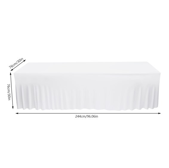 2 pièces nappe rectangulaire à volants jupes de Table couverture pour fête de mariage Banquet nappe salle à manger blanc 2 pièces nappe rectangulaire à volants jupes de Table couverture pour fête de mariage Banquet nappe salle à manger blanc