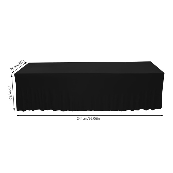 Lot de 2 nappes rectangulaires à volants - Pour mariage, fête, banquet, salle à manger, 244 x 76 cm - Noir Lot de 2 nappes rectangulaires à volants - Pour mariage, fête, banquet, salle à manger, 244 x 76 cm - Noir