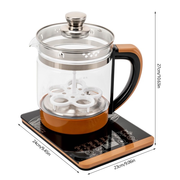 Théière et bouilloire électrique 2 en 1 avec réglage de la température 1,8 l