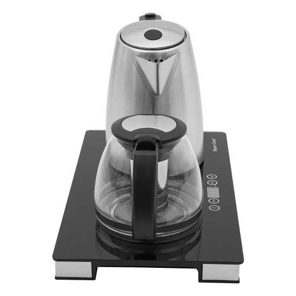 Bouilloire électrique à deux brûleurs, 1800W, écran LCD, deux boutons, bec verseur en V, pour préparer différentes boissons