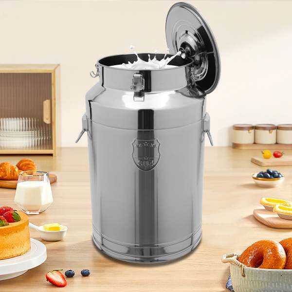 Seau à lait en acier inoxydable 304, pot à lait scellé 76L
