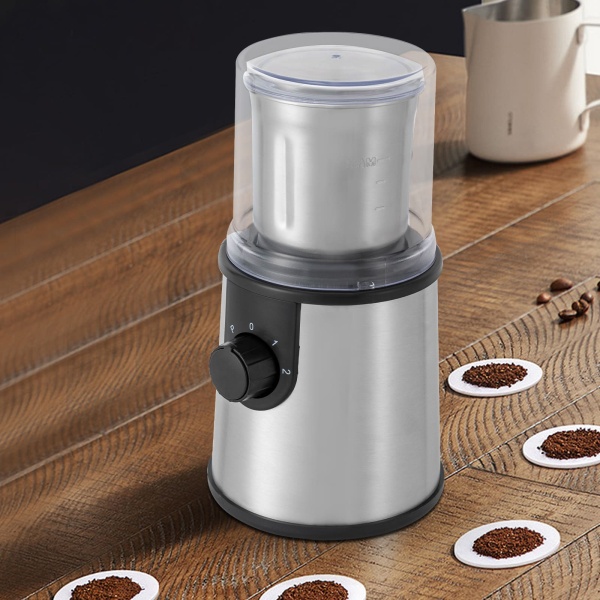 Moulin à café électrique, moulin à épices 350 W, capacité 80g, acier inoxydable pour grains de café, graines de lin, noix, épices, céréales