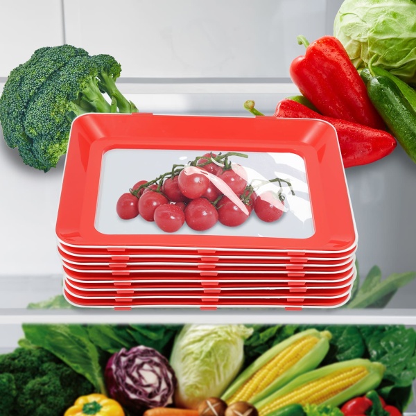 Plateau de Conservation des Aliments Pliable, 8 pcs Tray Lot de 2 systèmes de Conservation Multiple créatif des Aliments sains