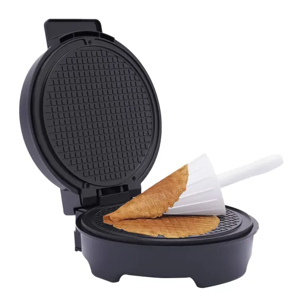 Gaufrier à glace automatique 1200W, gaufrier à glace, plaques antiadhésives, moule à glaçons pour Dessert