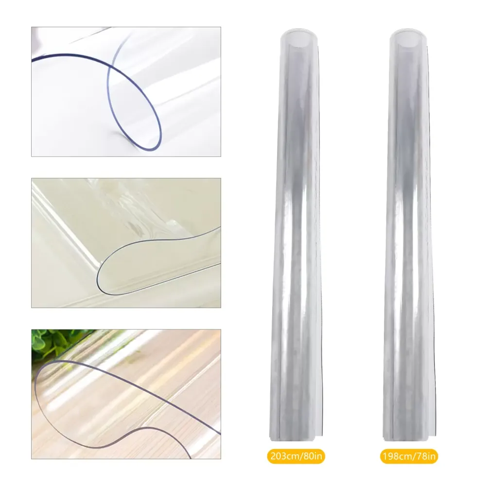 Protecteur de couverture de table transparent de 78 x 42 pouces, tampons de protection de 2 mm d'épaisseur,pour table de salle à manger