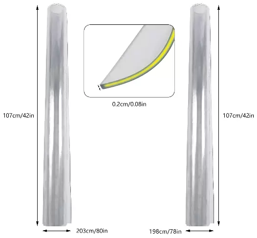 78 x 42 Inch Clear Table Cover Protector, 2mm Thick Clear Desk Protector Table Pads, Plastic Tablecloth Table Protector for Dining Room Table