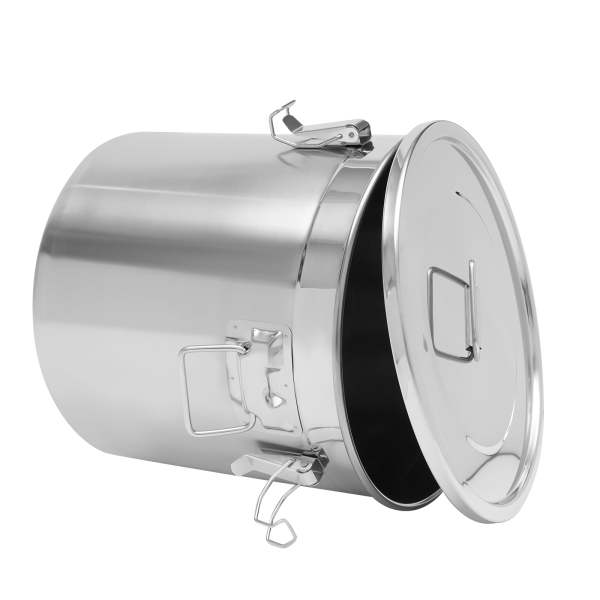 Bidon hermétique en acier inoxydable pour la cuisine, récipient de bidons de grains de céréales de riz avec poignées + couvercle (33L)