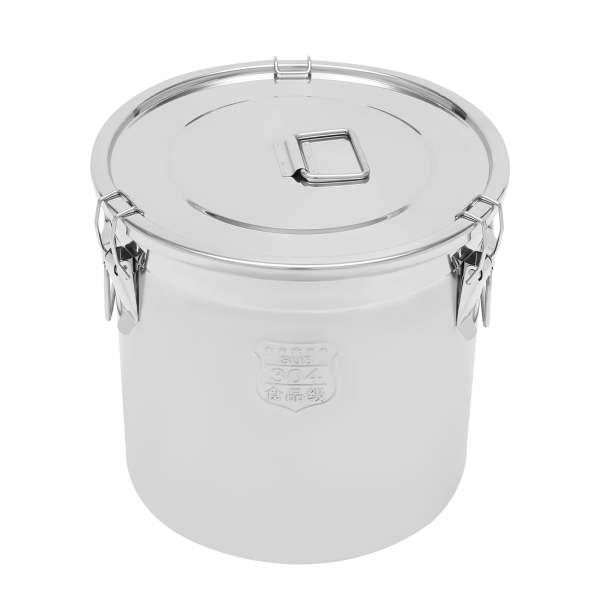 Bidon hermétique en acier inoxydable pour la cuisine, récipient de bidons de grains de céréales de riz avec poignées + couvercle (33L)
