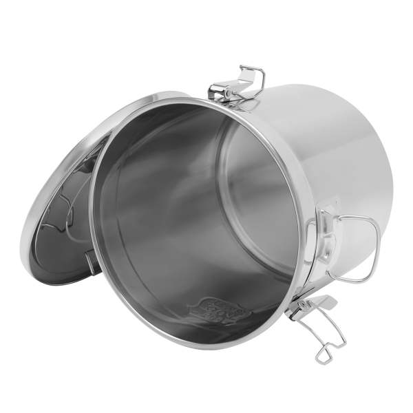 Bidon hermétique en acier inoxydable pour la cuisine, récipient de bidons de grains de céréales de riz avec poignées + couvercle (21L)