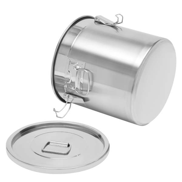 Bidon hermétique en acier inoxydable pour la cuisine, récipient de bidons de grains de céréales de riz avec poignées + couvercle (21L)