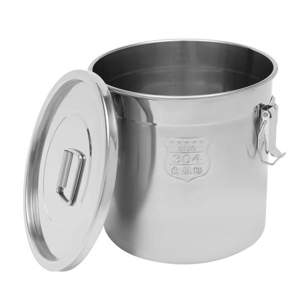 Bidon hermétique en acier inoxydable pour la cuisine, récipient de bidons de grains de céréales de riz avec poignées + couvercle (21L)