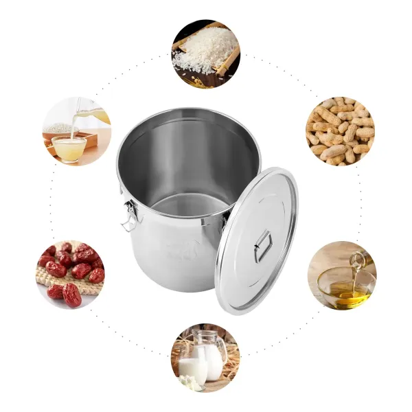 Acier inoxydable hermétique bidon pour la cuisine, sec / humide alimentaire riz bidon de céréales conteneur garder la farine, le sucre, le café et le thé seau de stockage frais avec poignées + couvercle (48L)