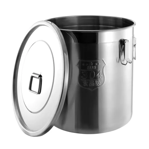 Acier inoxydable hermétique bidon pour la cuisine, sec / humide alimentaire riz bidon de céréales conteneur garder la farine, le sucre, le café et le thé seau de stockage frais avec poignées + couvercle (48L) Acier inoxydable hermétique bidon pour la cuisine, sec / humide alimentaire riz bidon de céréales conteneur garder la farine, le sucre, le café et le thé seau de stockage frais avec poignées + couvercle (48L)