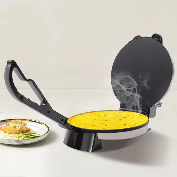Machine à crêpes électrique en acier inoxydable anti-adhésif multifonction 1800 W 220 V avec température réglable