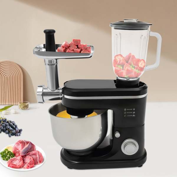 Robot de cuisine, mixeur sur socle, mixeur multifonctions, 3-en-1 220V (noir)
