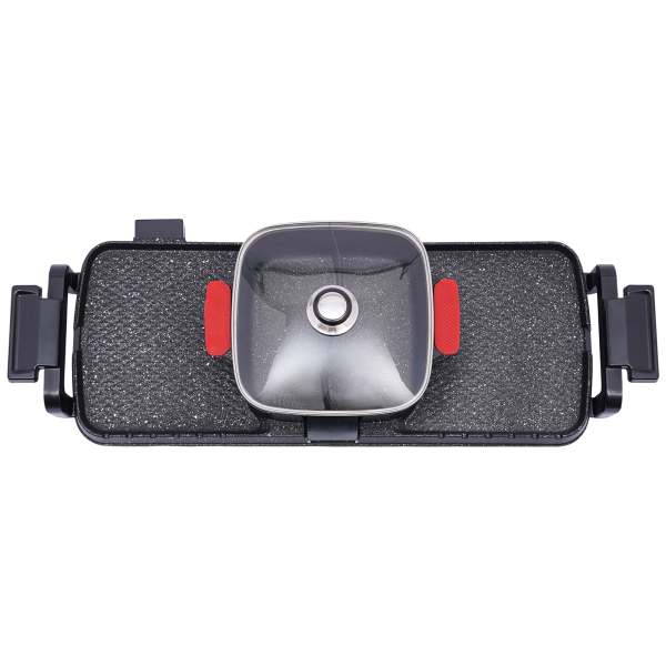 Barbecue Chaud Pot 2 en 1, Intérieur Coréen BBQ, Double Contrôle Shabu Shabu, Chaud Pot avec Grill, Multifonction Sans Fumée Cuisinière Portable