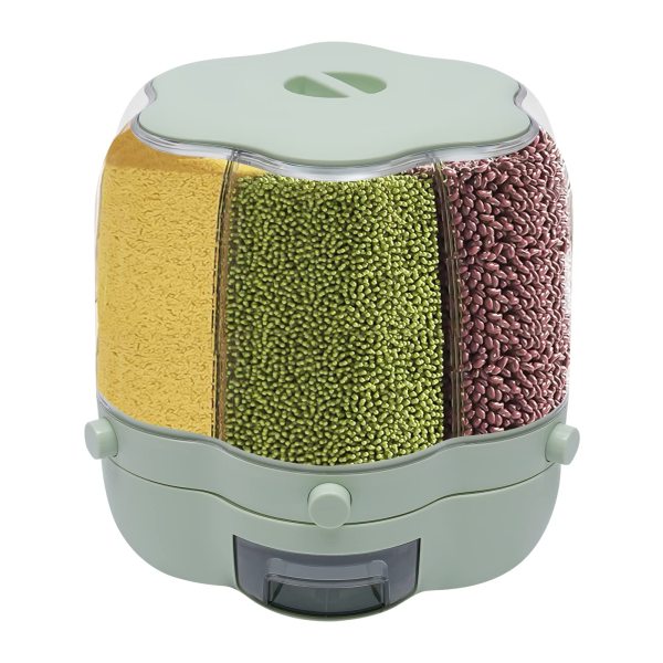 Distributeur de céréales 6 en 1, distributeur de céréales pour la cuisine, le petit-déjeuner (12,5 kg Matcha)