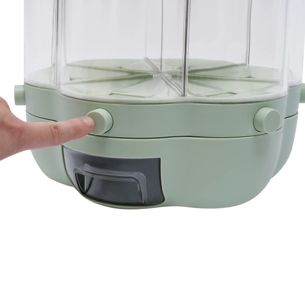 Distributeur de céréales 6 en 1, distributeur de céréales pour la cuisine, le petit-déjeuner (12,5 kg Matcha)