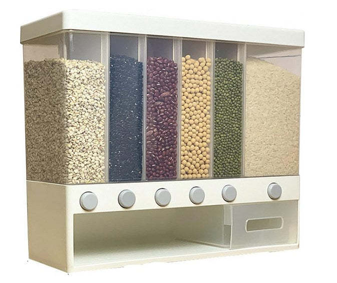 Boîte de rangement hermétique à 6 compartiments avec couvercle et verre doseur pour la cuisine