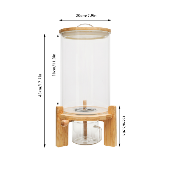 Distributeur de céréales en verre de 7,5 l
