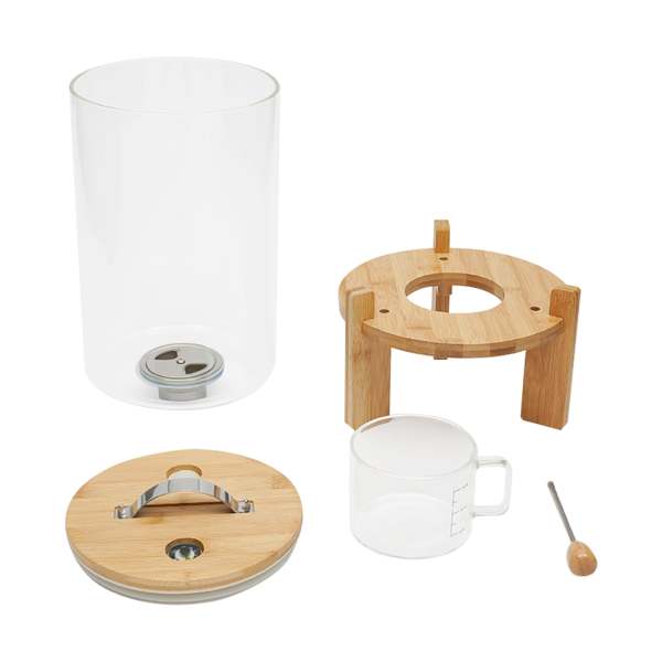 Distributeur de céréales en verre de 7,5 l, Récipient de stockage de céréales, Distributeur d'aliments avec couvercle Distributeur de céréales en verre de 7,5 l, Récipient de stockage de céréales, Distributeur d'aliments avec couvercle