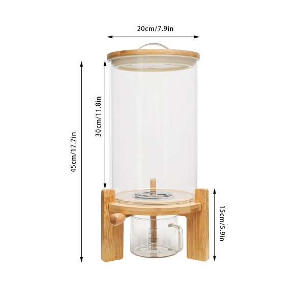 Distributeur de céréales en verre de 7,5 l, Récipient de stockage de céréales, Distributeur d'aliments avec couvercle Distributeur de céréales en verre de 7,5 l, Récipient de stockage de céréales, Distributeur d'aliments avec couvercle