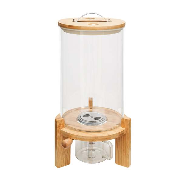 Distributeur de céréales en verre de 7,5 l, Récipient de stockage de céréales, Distributeur d'aliments avec couvercle Distributeur de céréales en verre de 7,5 l, Récipient de stockage de céréales, Distributeur d'aliments avec couvercle
