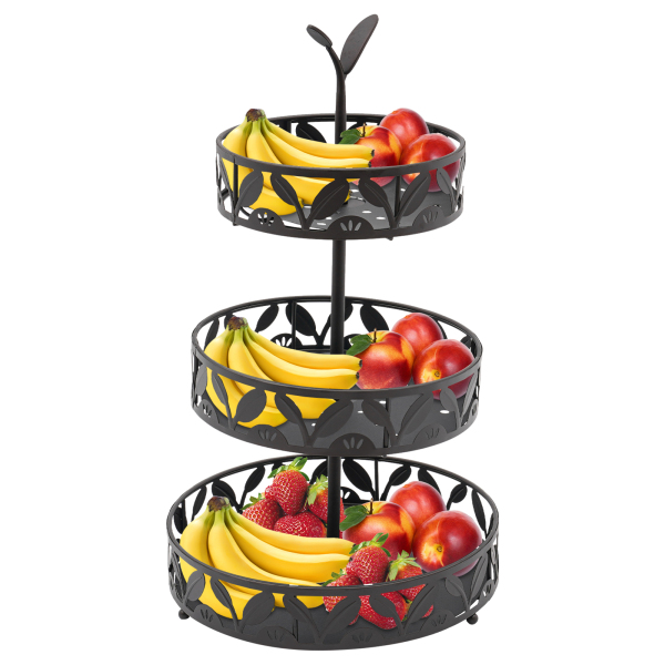 Corbeille à fruits à 3 étages, Corbeille à fruits, pour ranger les snacks, les fruits, les légumes, etc.