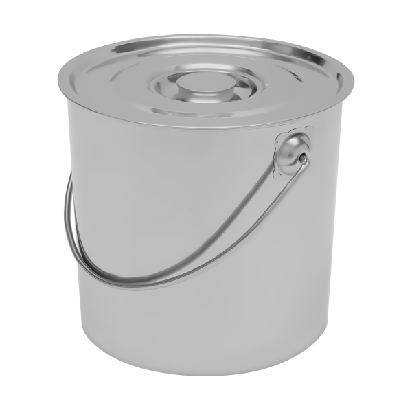 Seau en acier inoxydable seau alimentaire seau de cuisine seau d'alimentation seau à lait et cuillère 20L
