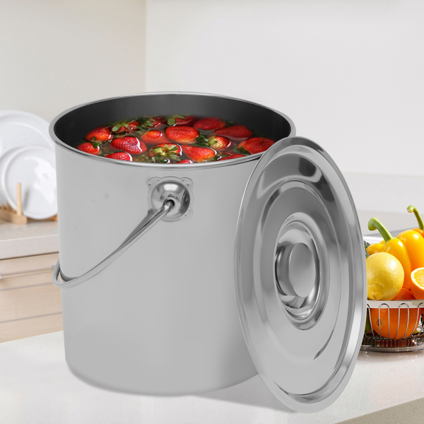 Seau en acier inoxydable seau alimentaire seau de cuisine seau d'alimentation seau à lait et cuillère 20L Seau en acier inoxydable seau alimentaire seau de cuisine seau d'alimentation seau à lait et cuillère 20L