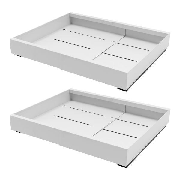 Organisateur de placard coulissant, organisateur de placard coulissant 2 pièces, tiroirs de placard coulissants, blanc