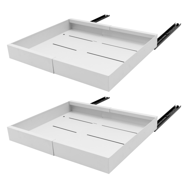 Organisateur de placard coulissant, organisateur de placard coulissant 2 pièces, tiroirs de placard coulissants, blanc