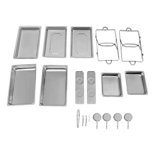 Ensemble de 2 chauffe-plats de restauration, à utiliser lors des banquets de vacances, des réunions de famille, en acier inoxydable 410 Ensemble de 2 chauffe-plats de restauration, à utiliser lors des banquets de vacances, des réunions de famille, en acier inoxydable 410