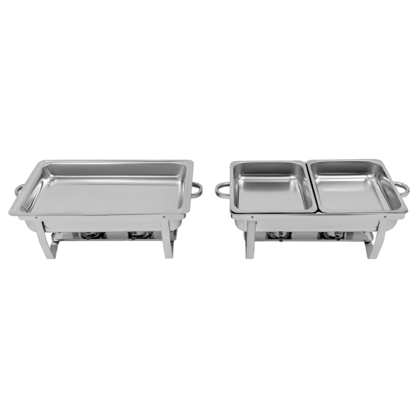 Ensemble de 2 chauffe-plats de restauration, à utiliser lors des banquets de vacances, des réunions de famille, en acier inoxydable 410