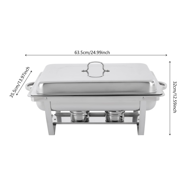 Lot de 3 plats de cuisson 9 l - 3 récipients de conservation au chaud en acier inoxydable