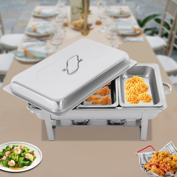 Lot de 3 plats de cuisson 9 l - 3 récipients de conservation au chaud en acier inoxydable
