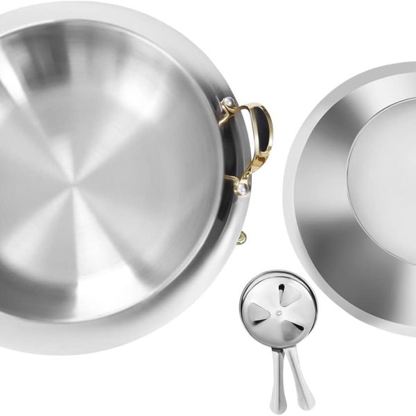 Réchauffeur de nourriture rond en acier inoxydable 3L avec couvercle Récipient chauffant pour buffet de fête de cuisine Réchauffeur de nourriture rond en acier inoxydable 3L avec couvercle Récipient chauffant pour buffet de fête de cuisine