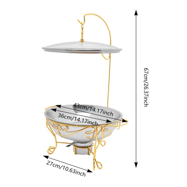 Support de réchaud rond, chauffe-plats en acier inoxydable, réchaud rond