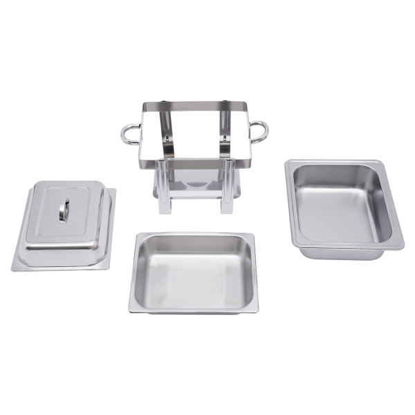 Réchauffeur de nourriture en acier inoxydable CNCEST 1/2 récipient chauffant réchaud 4,0 litres Réchauffeur de nourriture en acier inoxydable CNCEST 1/2 récipient chauffant réchaud 4,0 litres
