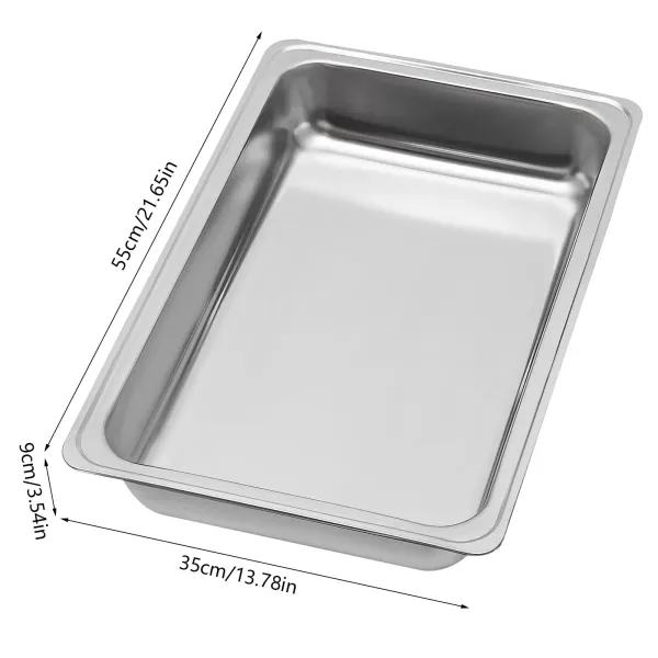 Ensemble de buffet en acier inoxydable avec cadre pliable, 4,76 litres (chacun), argent