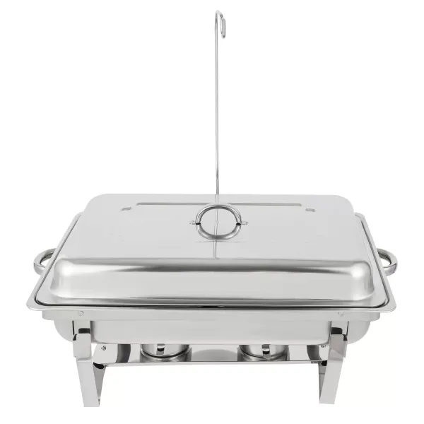 Ensemble de buffet en acier inoxydable avec cadre pliable, 4,76 litres (chacun), argent