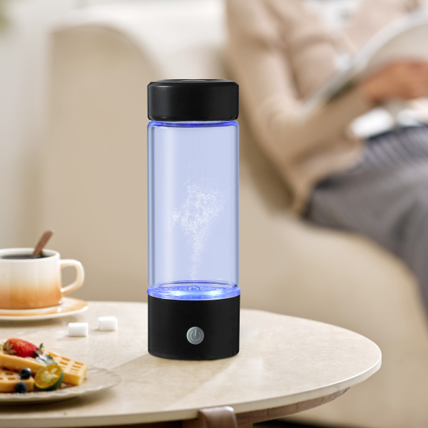 Bouteille génératrice d'eau à l'hydrogène, Bouteille d'eau à l'hydrogène, Amélioration de la santé, Capacité : 420ml, Noir