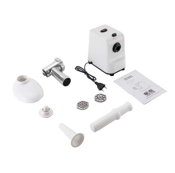 Hachoir à viande électrique Multi hachoir à viande 3 plaques hachoir à viande avec accessoires 1000 W (blanc)