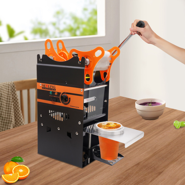 CNCEST Machine à sceller les tasses de thé manuelle, machine à sceller les tasses pour le thé au lait à bulles